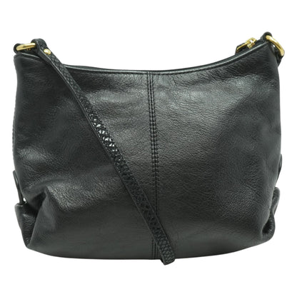 2010's Era, Ashley Pleated Python Trim Crossbody in Black