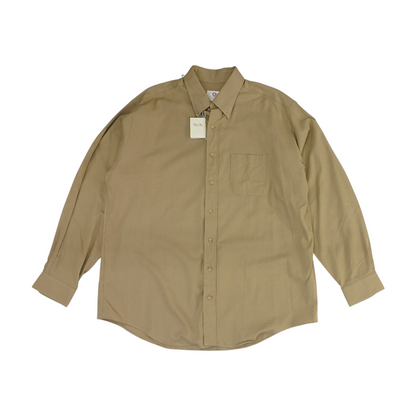 Tan Solid Long Sleeve Button Down