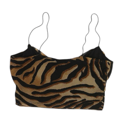 Multi Animal Print Cropped Blouse
