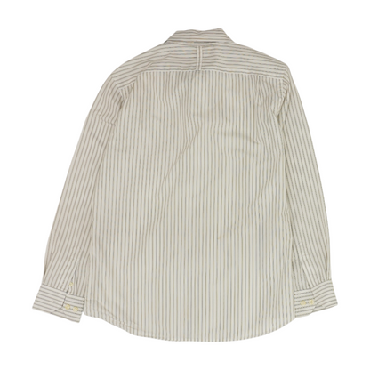 White Striped Long Sleeve Button Down