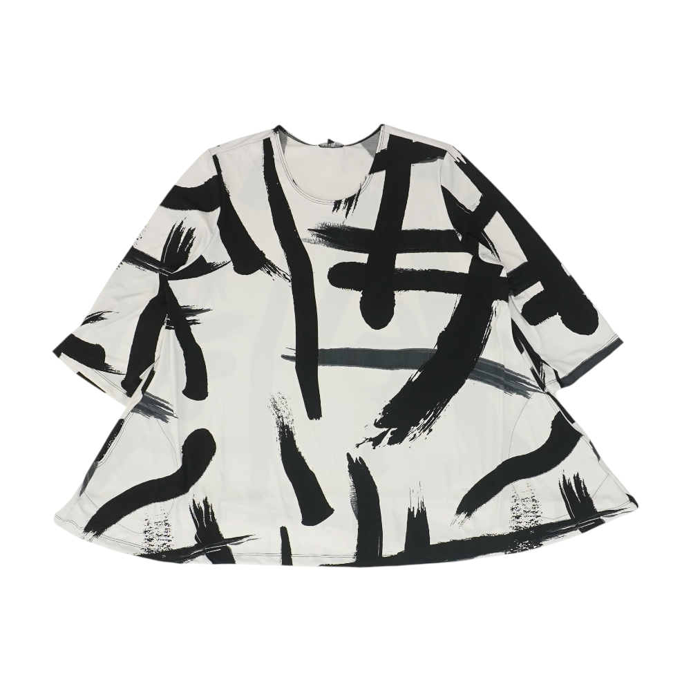 White Plus Print Blouse
