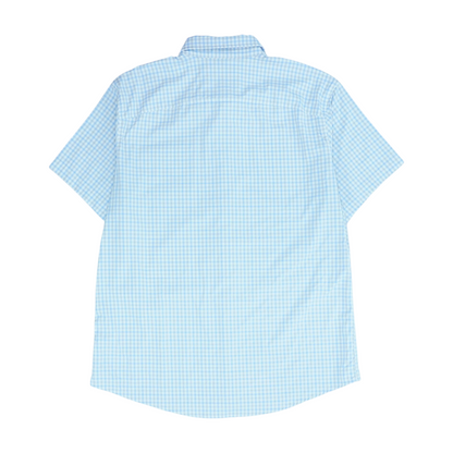 Blue Plaid Short Sleeve Button Down