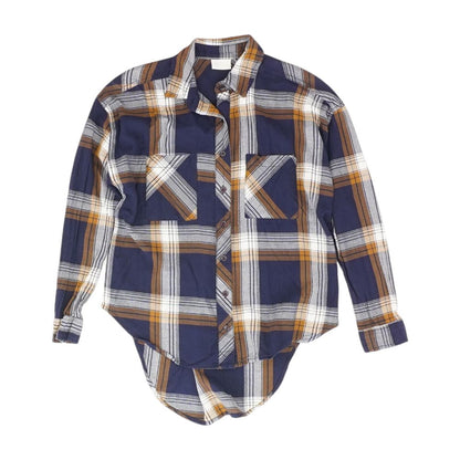 Navy Plaid Button Down