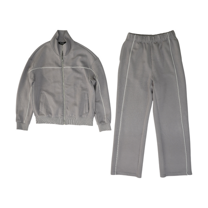 Gray Solid Pant Set