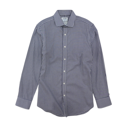 Navy Check Long Sleeve Button Down