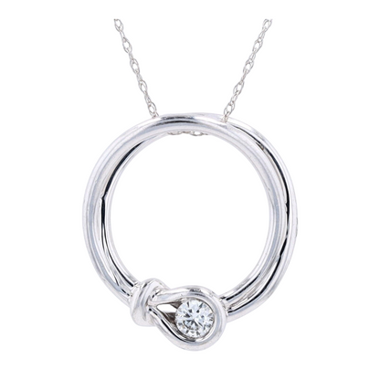 1/6 ctw 14K White Gold Diamond Pendant Necklace