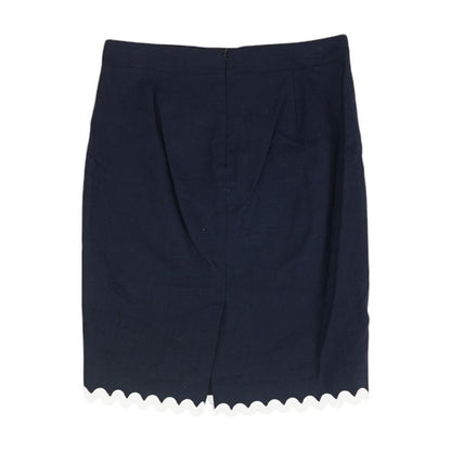 Navy Solid Midi Skirt
