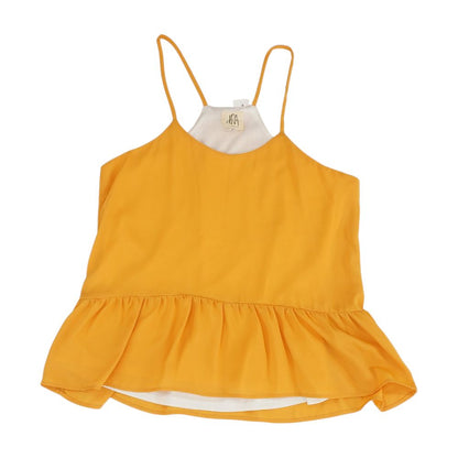 Orange Solid Sleeveless Blouse