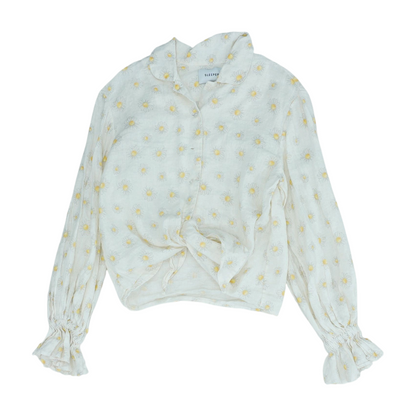 Beige Floral Button Down