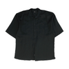Black Big & Tall Solid Short Sleeve Button Down