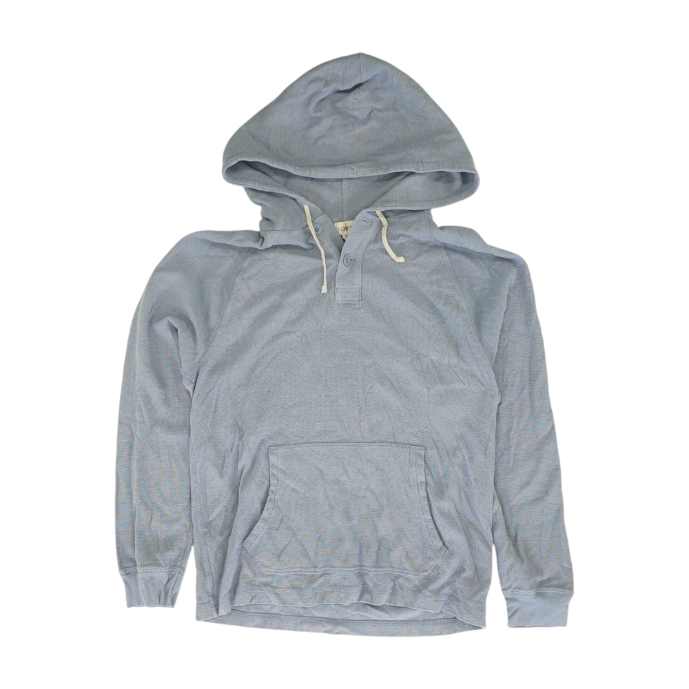 Blue Solid Hoodie Pullover