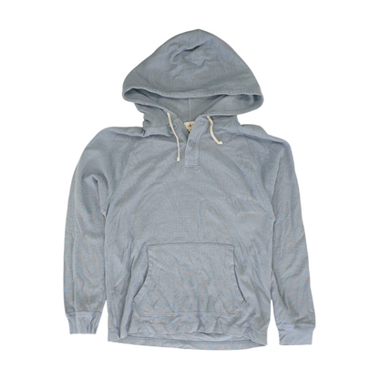 Blue Solid Hoodie Pullover