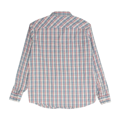 White Plaid Long Sleeve Button Down