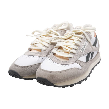 Classic Nylon White and Gray Low Top Athletic Shoes