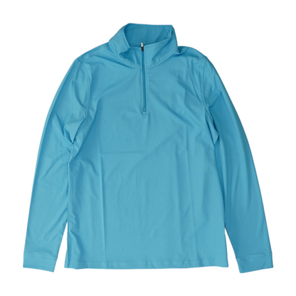 Blue Solid 1/4 Zip Pullover