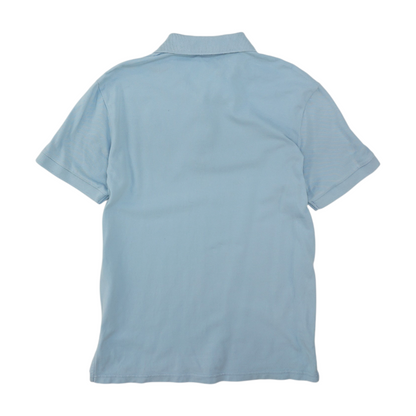 Blue Solid Short Sleeve Polo