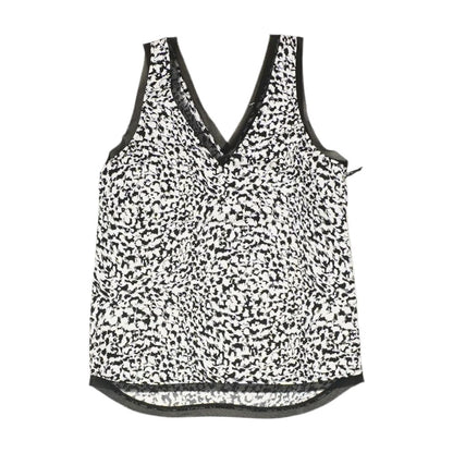 White Graphic Sleeveless Blouse