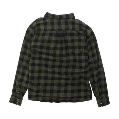 Green Check Flannel Button Down