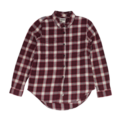 Burgundy Plaid Flannel Button Down