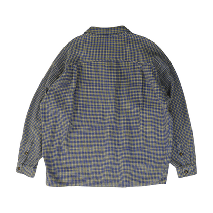 Blue Houndstooth Flannel Button Down