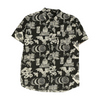 Black Graphic Short Sleeve Button Down
