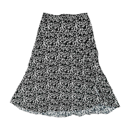Black Print Midi Skirt