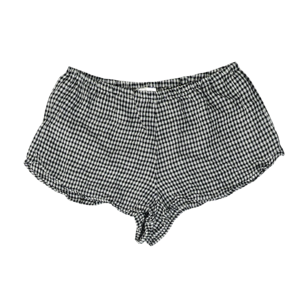 Black Check Knit Shorts