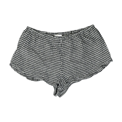 Black Check Knit Shorts