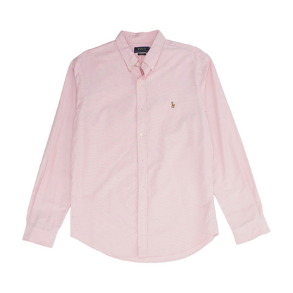 Pink Solid Long Sleeve Button Down