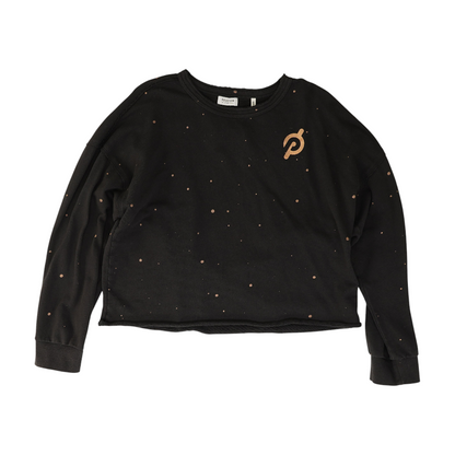Black Solid Sweatshirt Pullover