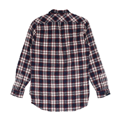 Navy Plaid Long Sleeve Button Down