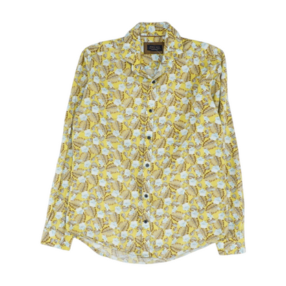 Yellow Print Long Sleeve Button Down