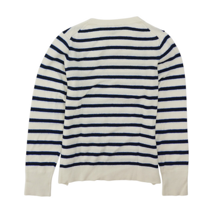 Ivory Striped Pullover Sweater
