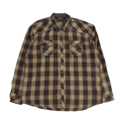 Brown Plaid Long Sleeve Button Down