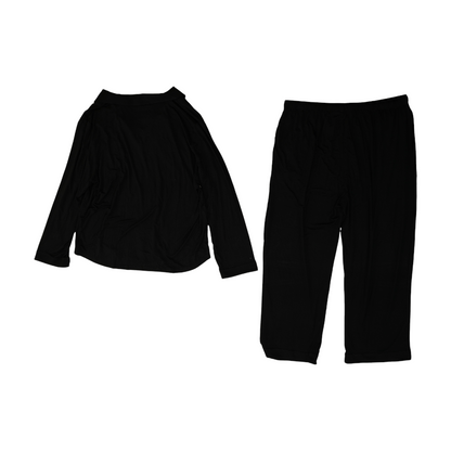 Black Solid Pajama Set