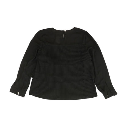 Black Solid Long Sleeve Blouse