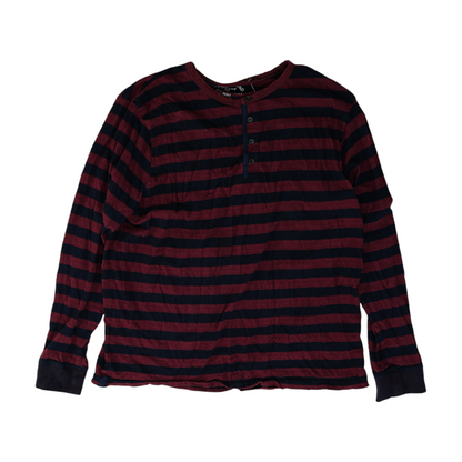 Navy Striped Henley T-Shirt