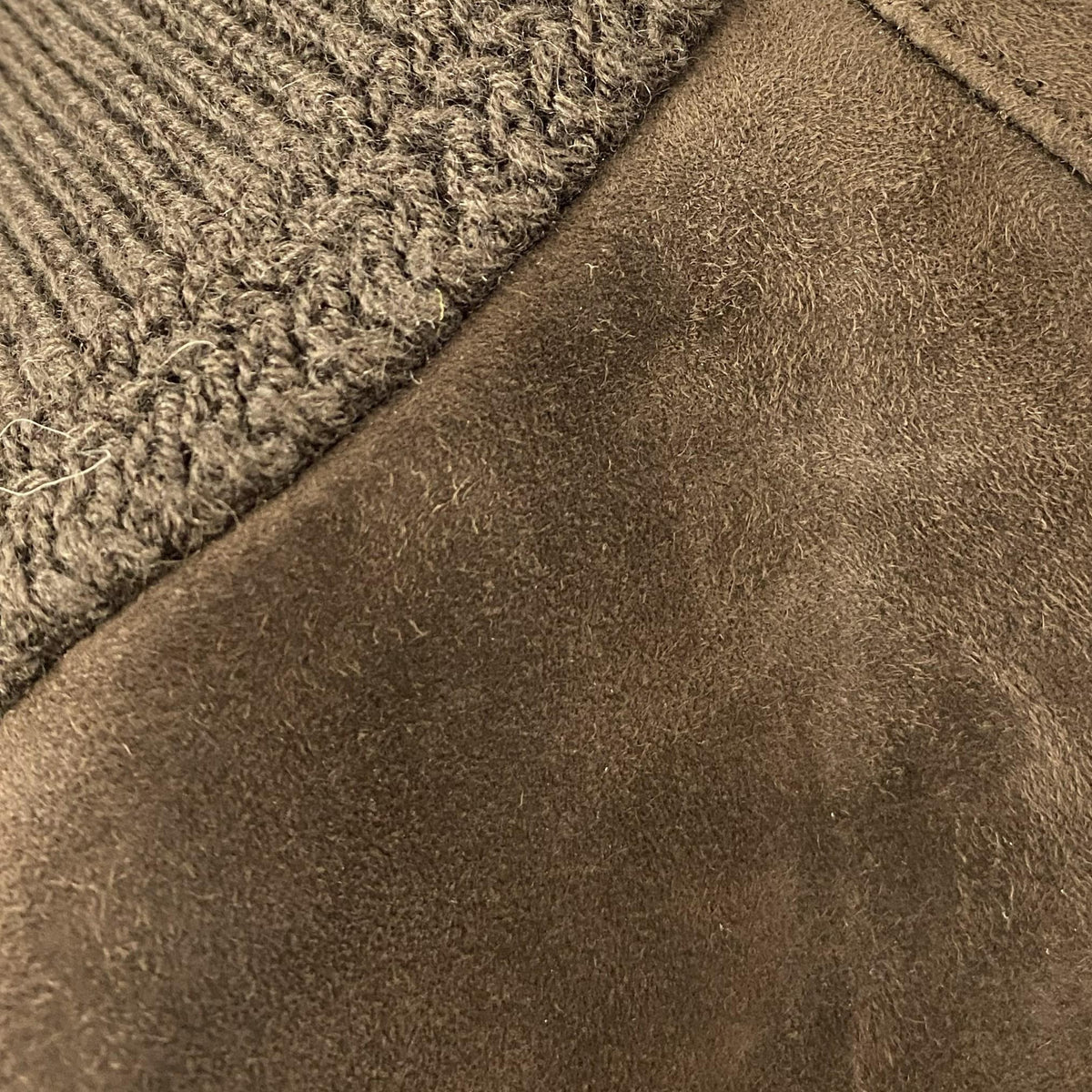Suede-Front Cashmere Cardigan