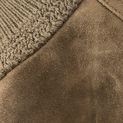 Suede-Front Cashmere Cardigan