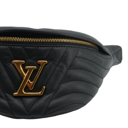 Black New Wave Leather Bumbag