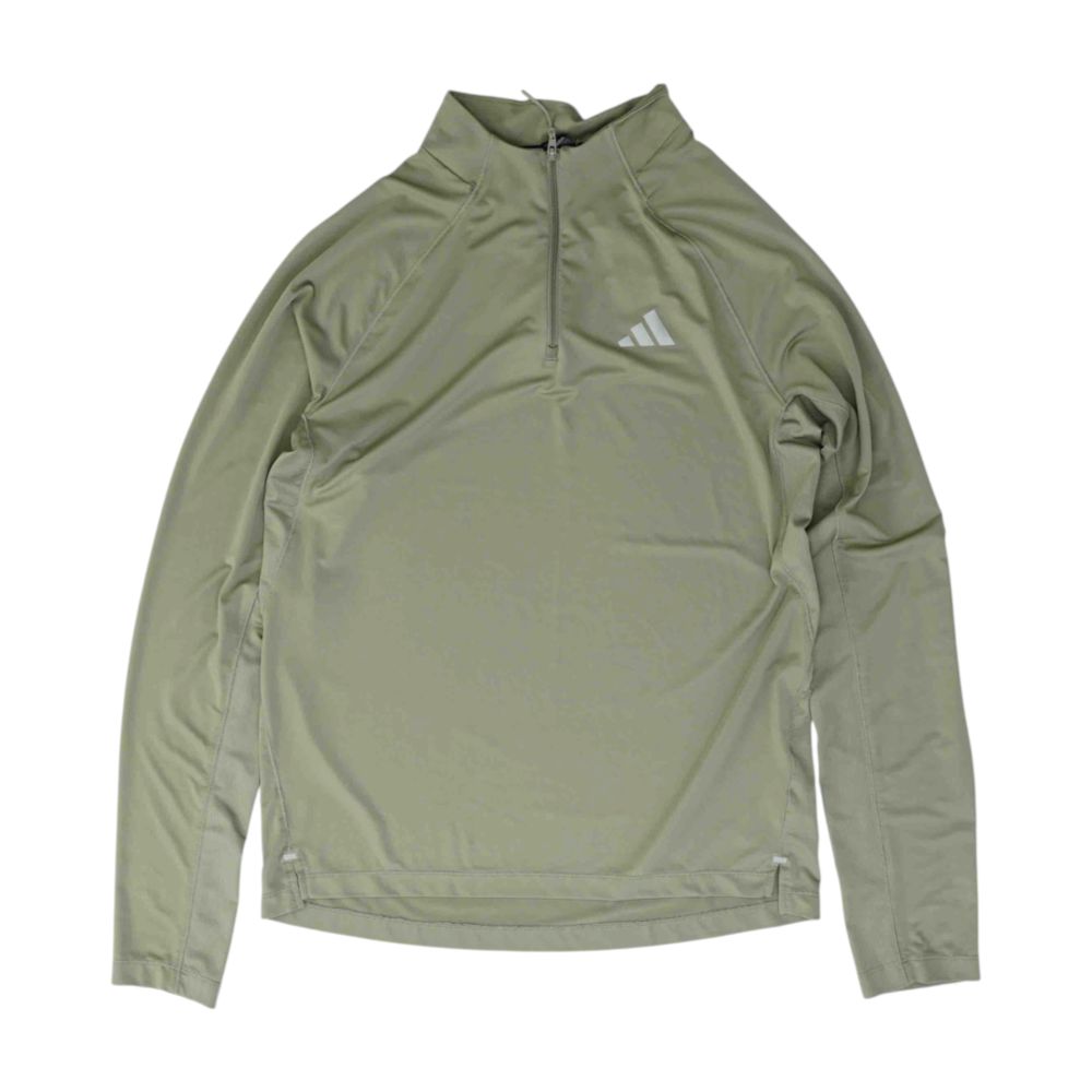 Brown Solid 1/4 Zip Pullover