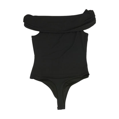 Black Bodysuit Knit Top