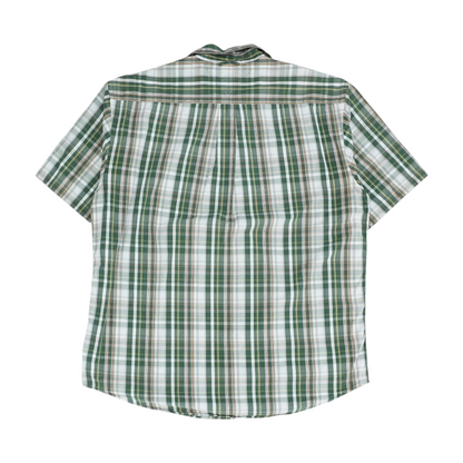 Green Plaid Short Sleeve Button Down