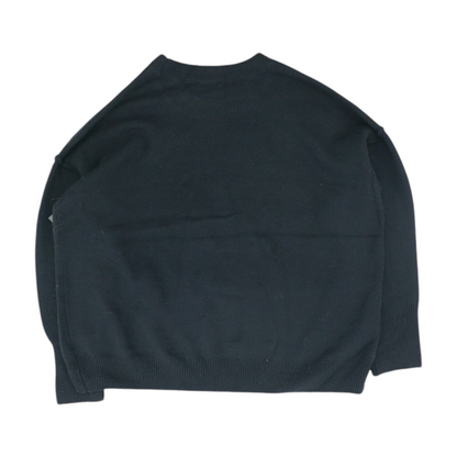 Black Graphic Pullover Sweater