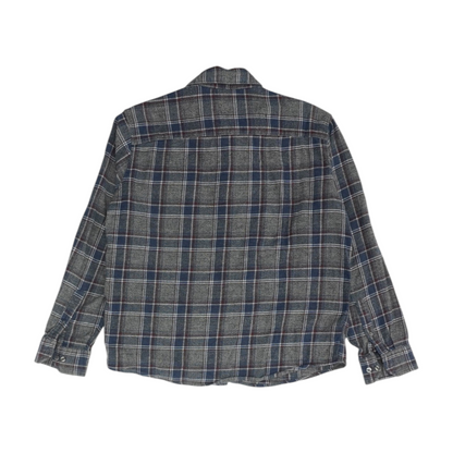 Gray Plaid Flannel Button Down