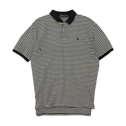 Black Striped Short Sleeve Polo