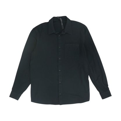 Black Solid Long Sleeve Button Down