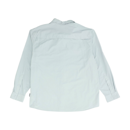 Green Solid Long Sleeve Button Down