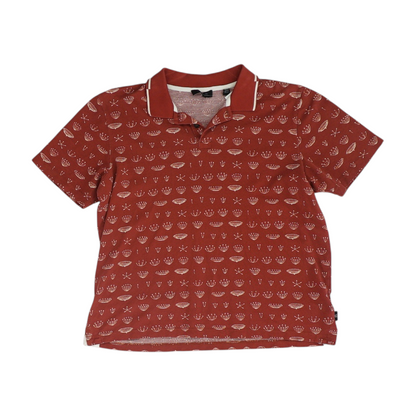 Red Print Short Sleeve Polo