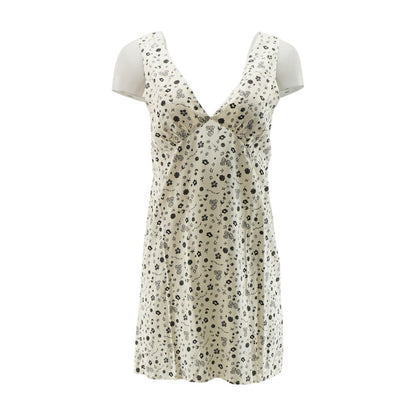 Beige Floral Mini Dress